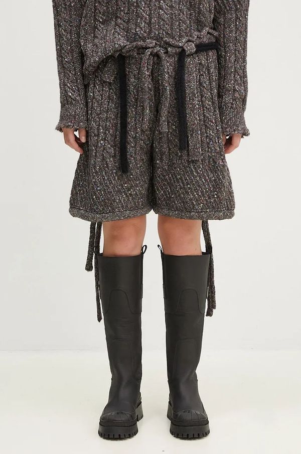 Ottolinger Kratke hlače s dodatkom vune Ottolinger Knit Shorts boja: smeđa, melanž, visoki struk, 1070801521