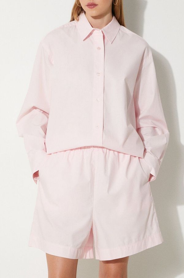 Samsoe Samsoe Kratke hlače Samsoe Samsoe SALOVA za žene, boja: ružičasta, s uzorkom, visoki struk, F24200111