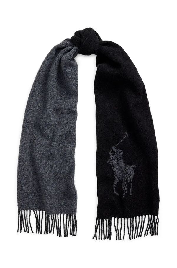 Polo Ralph Lauren Kratki vuneni šal Polo Ralph Lauren boja: crna, bez uzorka, 455954331
