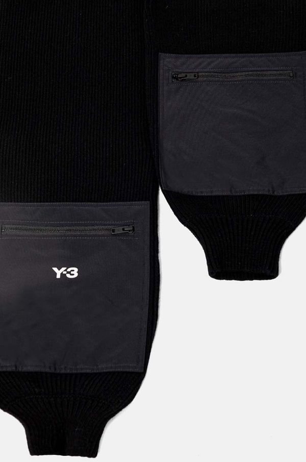 Y-3 Kratki vuneni šal Y-3 Nylon Scarf boja: crna, bez uzorka, IY9276
