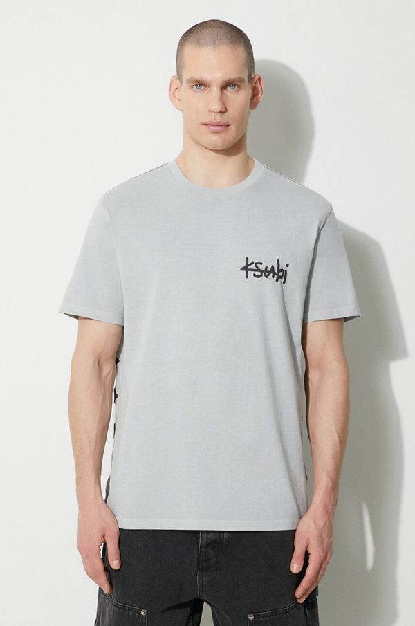 KSUBI Pamučna majica KSUBI lock up kash ss tee za muškarce, boja: siva, s tiskom, MPS24TE002