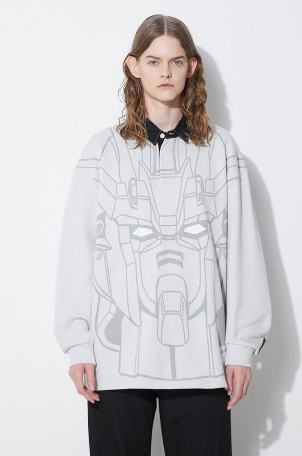 Levi's Pamučna dukserica Levi's Levi's® x Gundam SEED boja: siva, s uzorkom, A7414.0000