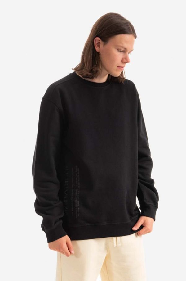 Maharishi Pamučna dukserica Maharishi Miltype Embroidered Crew Sweat Organic za muškarce, boja: crna, bez uzorka, 9755.BLACK-BLACK
