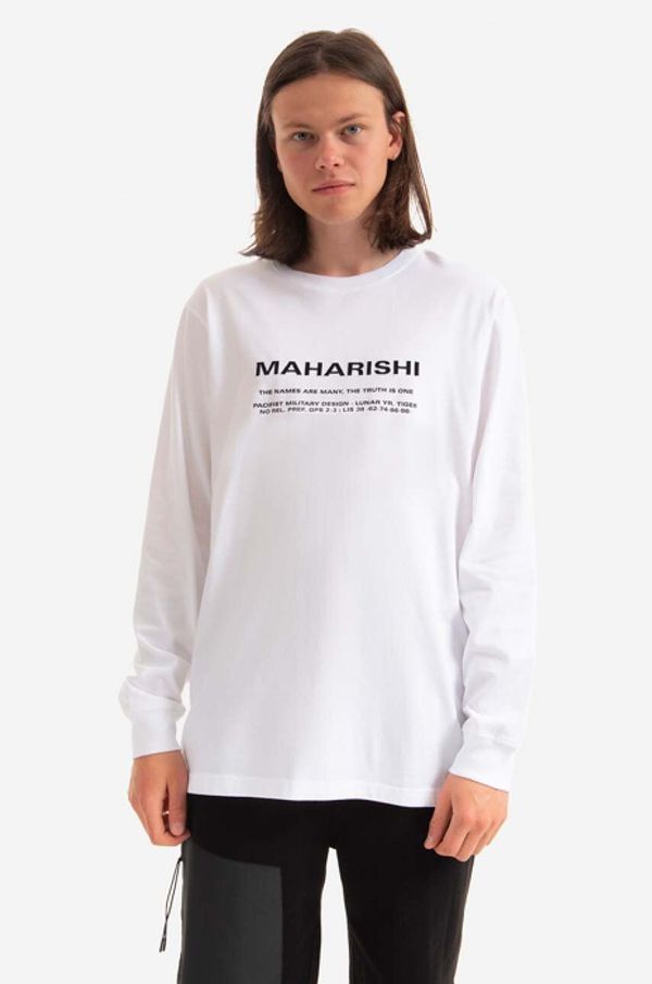 Maharishi Pamučna majica dugih rukava Maharishi Miltype Embroidered L/S T-Shirt boja: bijela, s tiskom, 9754.WHITE-WHITE