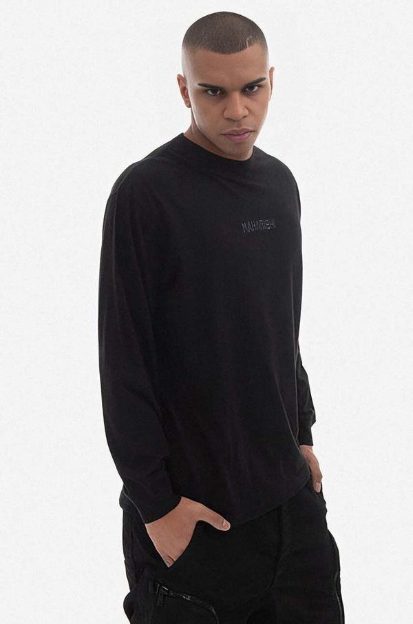 Maharishi Pamučna majica dugih rukava Maharishi U.A.P. Embroidered Longsleeve T-shirt Organic Cotton Jerse boja: crna, s tiskom, 4094.BLACK-BLACK