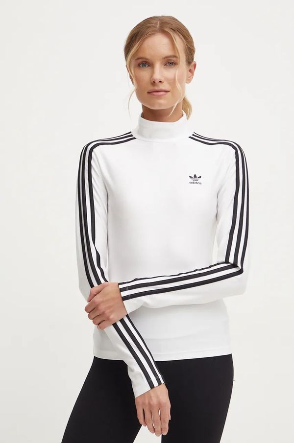 adidas Originals Majica dugih rukava adidas Originals 3-S Trneck Longsleeve za žene, boja: bež, s poludolčevitom, JG1535