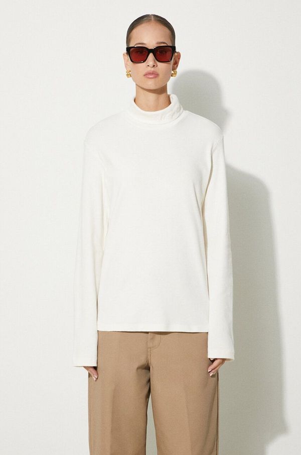 Carhartt WIP Majica dugih rukava Carhartt WIP Signature Mockneck za žene, boja: bež, s dolčevitom, I034019.D6XX