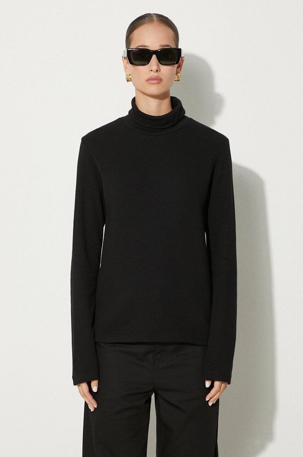 Carhartt WIP Majica dugih rukava Carhartt WIP Signature Mockneck za žene, boja: crna, s dolčevitom, I034019.89XX