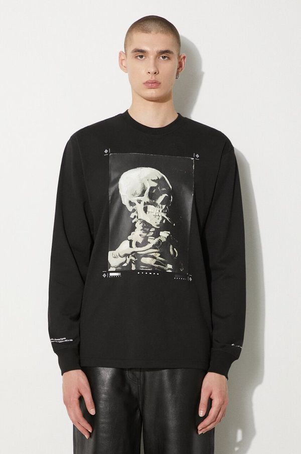 STAMPD Majica dugih rukava STAMPD Skeleton LS Relaxed Tee za muškarce, boja: crna, s tiskom, SLA-M3249LT-BLK