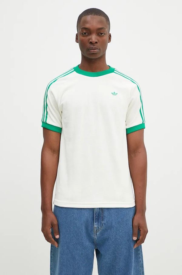 adidas Originals Majica kratkih rukava adidas Originals Cali Tee za muškarce, boja: bež, s uzorkom, JN5965