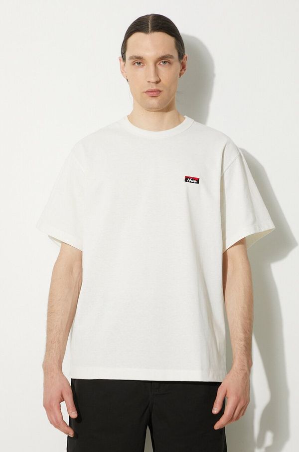Nanga Majica kratkih rukava Nanga Eco Hybrid Box Logo Embroidery Tee za muškarce, boja: bijela, s aplikacijom, NW2411.1G804.A