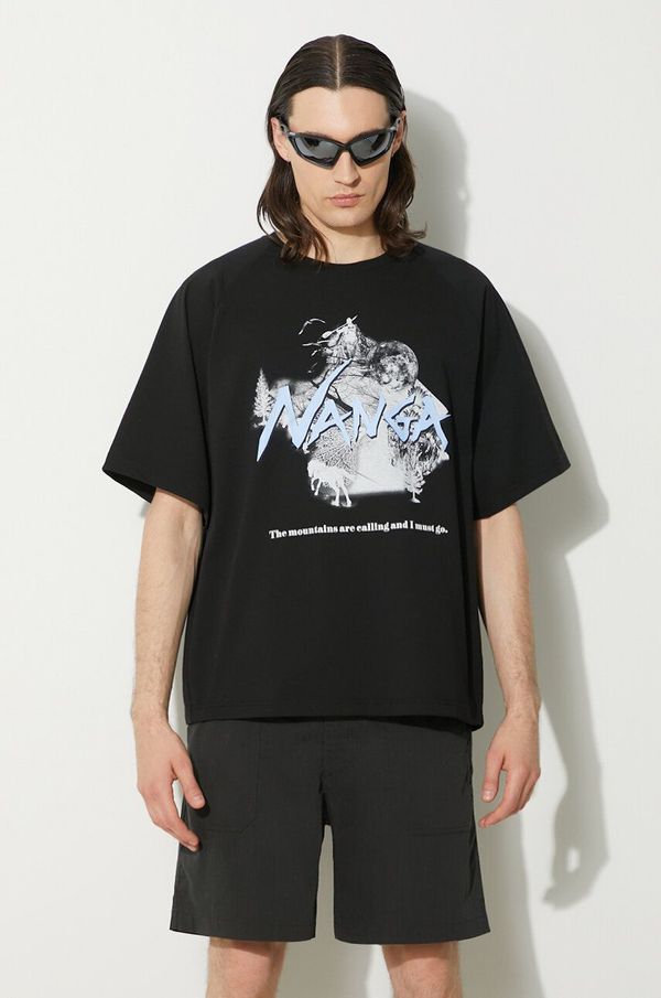 Nanga Majica kratkih rukava Nanga Eco Hybrid Echo Tee za muškarce, boja: crna, s tiskom, NW2411.1G810.C