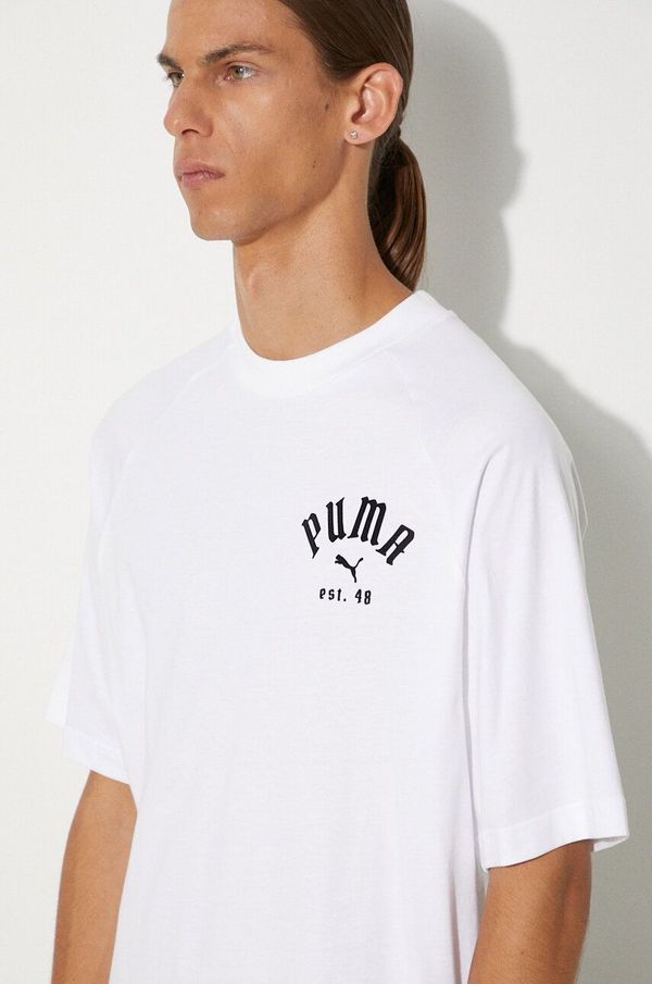 Puma Majica kratkih rukava Puma Classics Play Paris za muškarce, boja: bijela, bez uzorka, 626767
