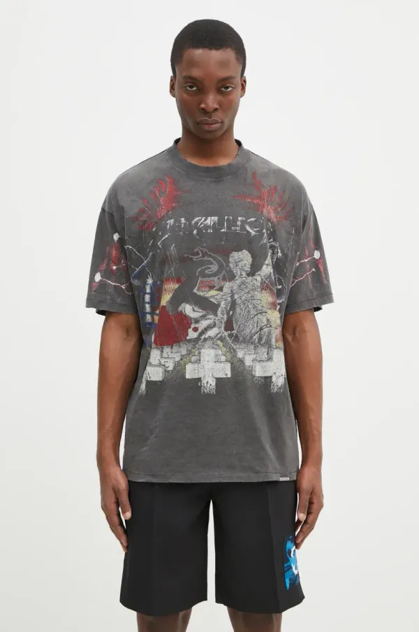 Represent Majica kratkih rukava Represent Metallica Master Of Puppets SS za muškarce, boja: siva, s tiskom, MLM4354.20