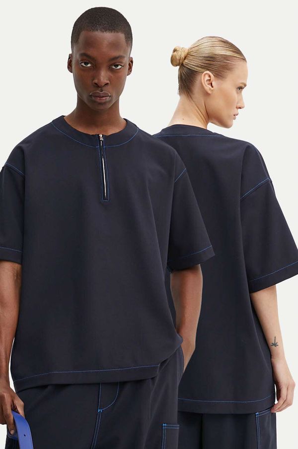 Sunnei Majica kratkih rukava s dodatkom vune Sunnei boja: tamno plava, bez uzorka, RTWXTOP002