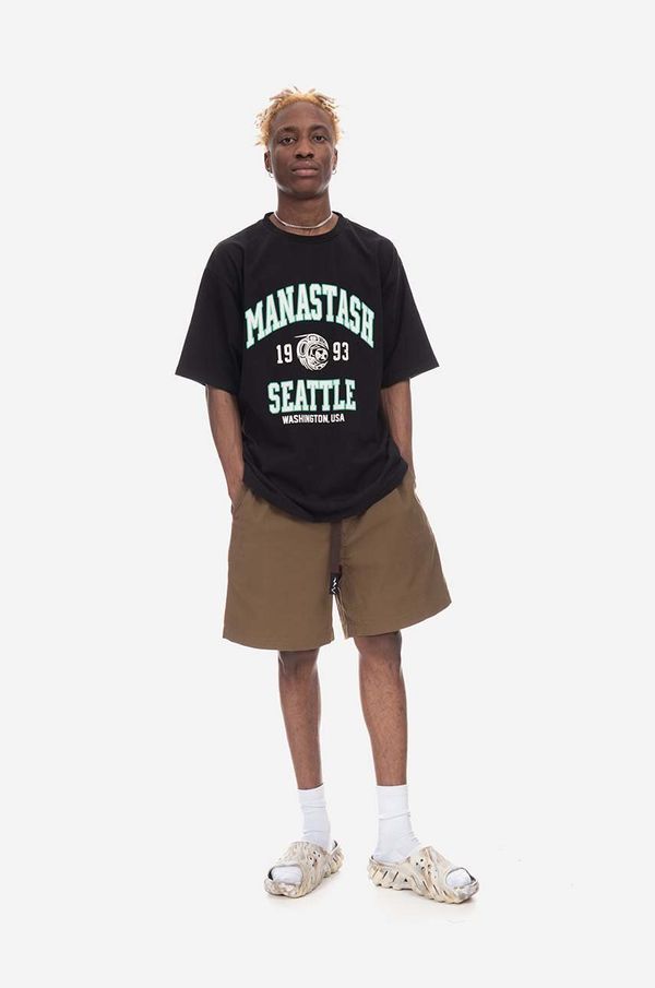 Manastash Majica kratkih rukava Manastash boja: crna, s tiskom, 7923134050-10