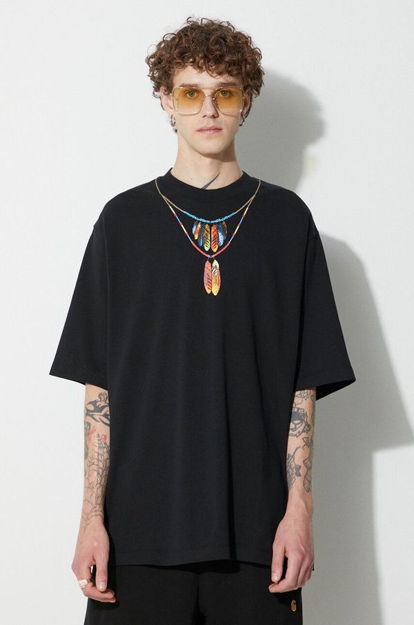 Marcelo Burlon Pamučna majica Marcelo Burlon Feathers Necklace boja: crna, s tiskom