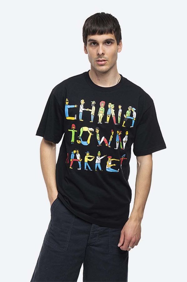 Market Pamučna majica Market Chinatown Market City Aerobics Tee boja: crna, s tiskom, CTM1990462-black