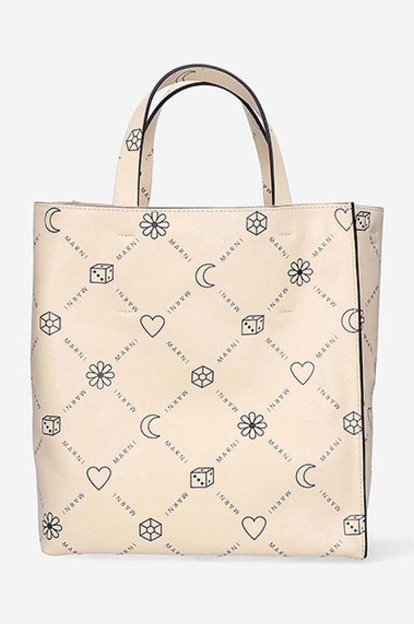 Marni Kožna torba Marni boja: bež, SHMP0018U4.P4599.00W12-cream