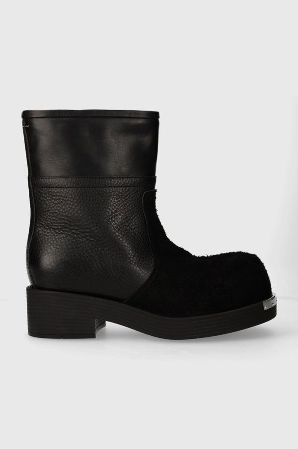 MM6 Maison Margiela Kožne cipele MM6 Maison Margiela Ankle Boot za muškarce, boja: crna, S66WU0109
