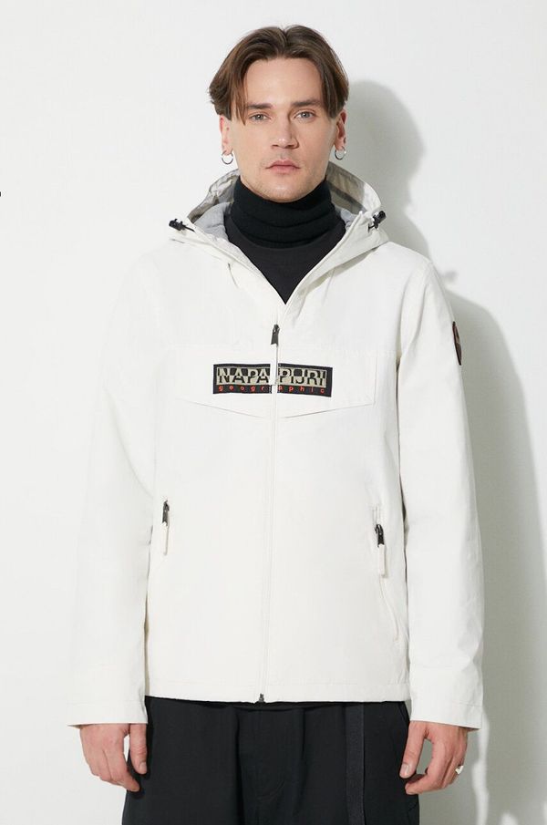 Napapijri Jakna Napapijri Rainforest Open S za muškarce, boja: bijela, za prijelazno razdoblje, NP0A4H2ON1A1