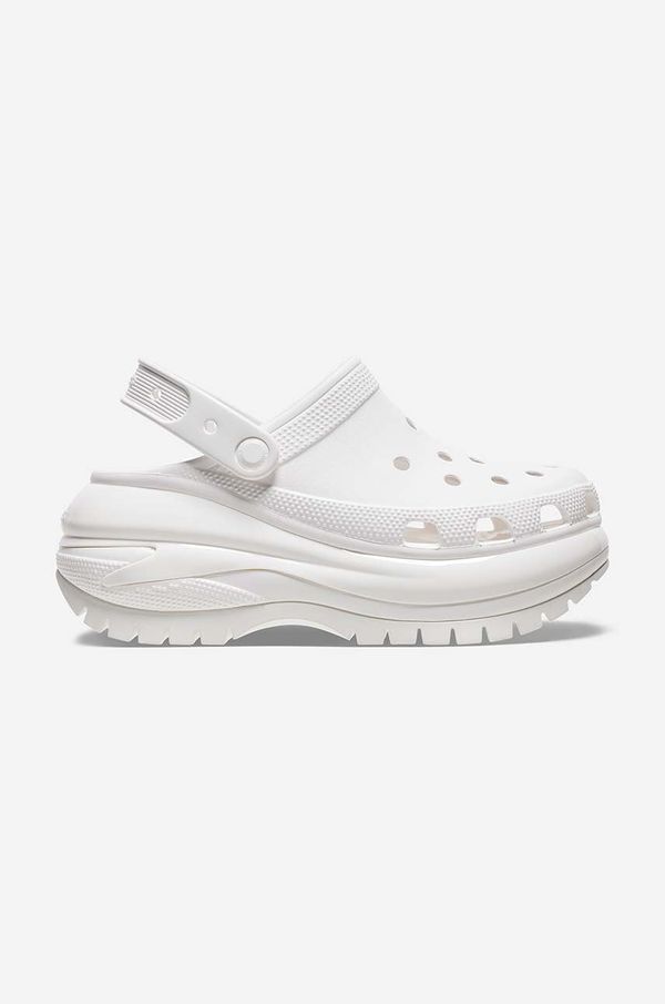 Crocs Natikače Crocs Classic Mega Crush Clog za žene, boja: bijela, s platformom, 207988.WHITE-WHITE