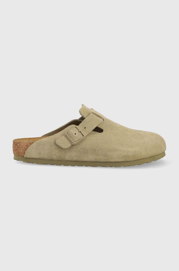 Birkenstock Natikače od brušene kože Birkenstock za muškarce, boja: zelena, Boston, 1025788-Khaki