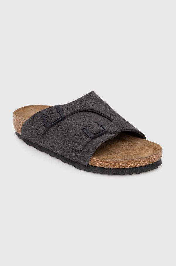 Birkenstock Natikače od brušene kože Birkenstock Zürich za žene, boja: siva, 1028547