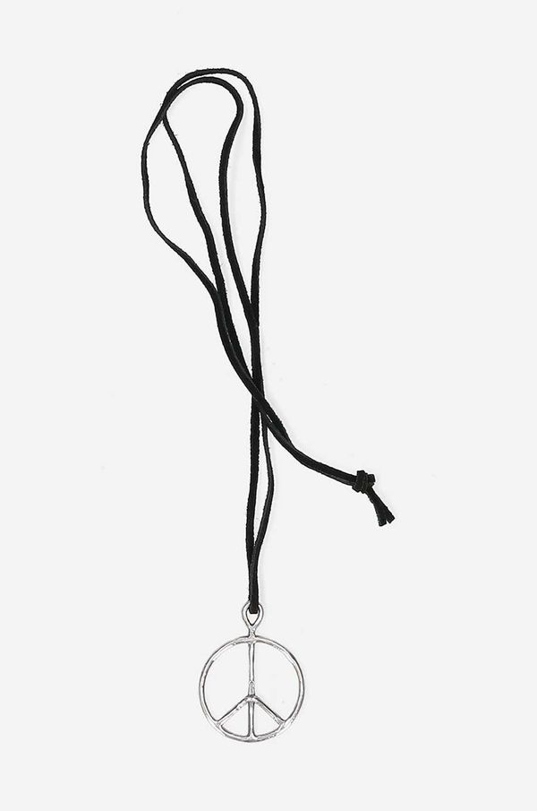 Needles Ogrlica Needles Peace Pendant - Deer Cord LQ015.SILVER-Black
