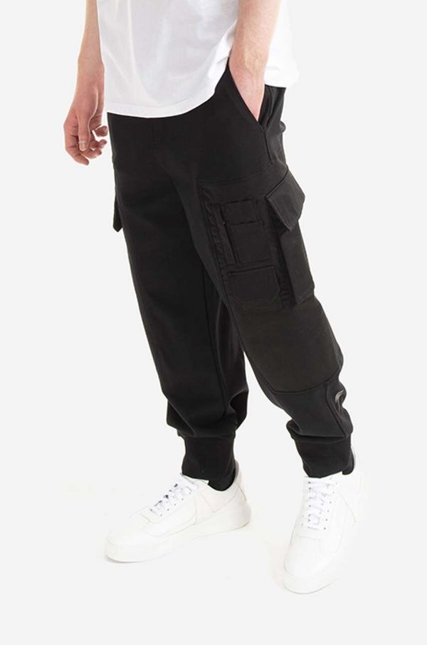 Neil Barrett Hlače Neil Barett Hybrid Workwear Loose Sweatpants za muškarce, boja: crna, cargo kroj, BJP019CH.S018S.01-black