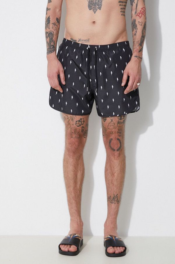 Neil Barrett Kratke hlače za kupanje Neil Barrett All-Over Micro Bolts boja: crna, MY58026A-Y068-524N