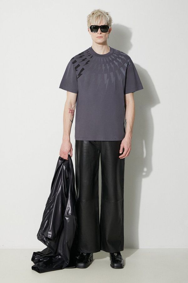 Neil Barrett Pamučna majica Neil Barrett EASY DROPPED SHOULDER FAIRISLE za muškarce, s uzorkom, PBJT165.V502S.3644