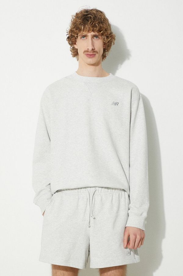 New Balance Pamučna dukserica New Balance za muškarce, boja: siva, melanž