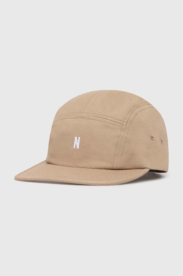 Norse Projects Pamučna kapa sa šiltom Norse Projects Twill 5 Panel Cap boja: bež, bez uzorka, N80.0126.0966