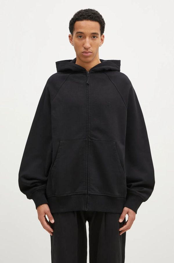 1017 ALYX 9SM Pamučna dukserica 1017 ALYX 9SM Essentials Oversized Zip-Up Hoodie za muškarce, boja: crna, s kapuljačom, bez uzorka, AAMSW0253FA01