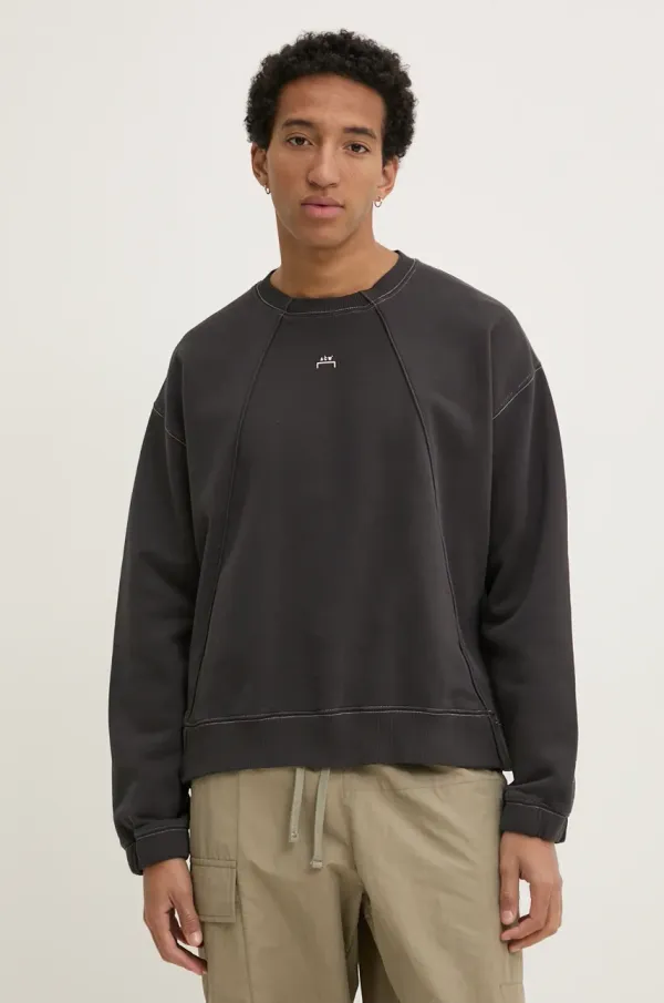 A-COLD-WALL* Pamučna dukserica A-COLD-WALL* za muškarce, boja: siva, s tiskom, ACWMW198