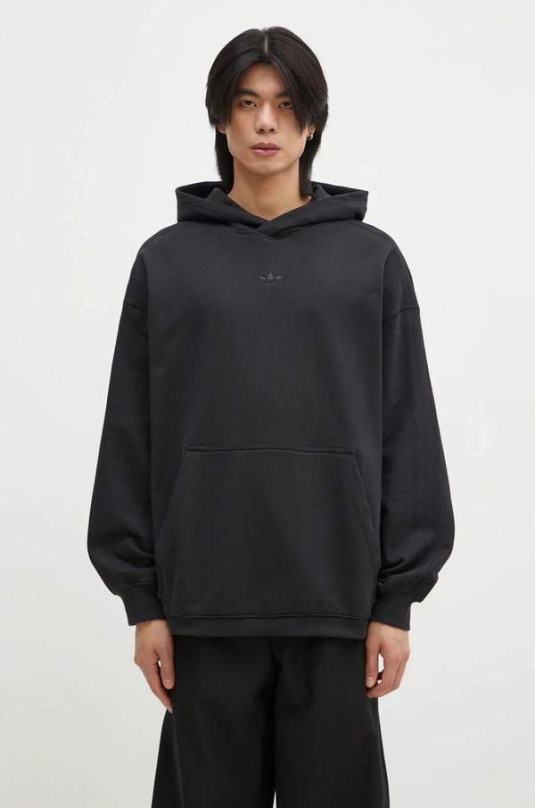 adidas Originals Pamučna dukserica adidas Originals Essential za muškarce, boja: crna, s kapuljačom, bez uzorka, JC9572