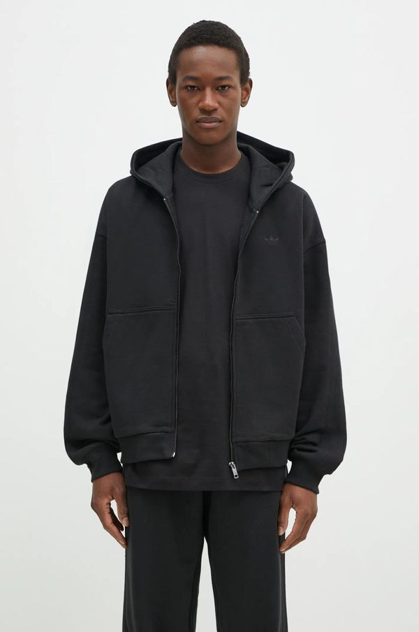 adidas Originals Pamučna dukserica adidas Originals Essential za muškarce, boja: crna, s kapuljačom, bez uzorka, JC9579