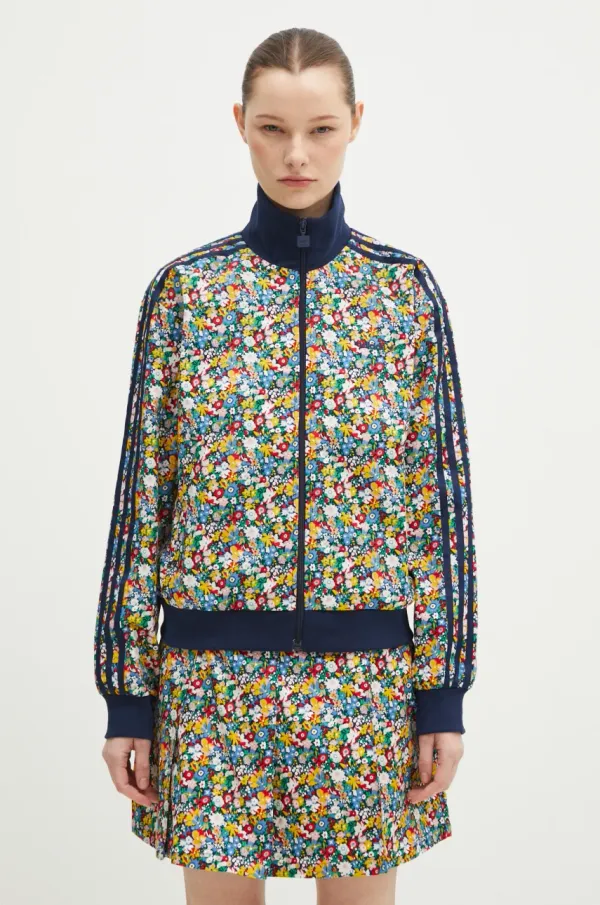 adidas Originals Pamučna dukserica adidas Originals Liberty za žene, boja: tamno plava, s uzorkom, JC7775