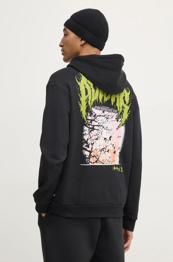 adidas Originals Pamučna dukserica adidas Originals Q12 TS DEATH ho za muškarce, boja: crna, s kapuljačom, s tiskom, JN5703