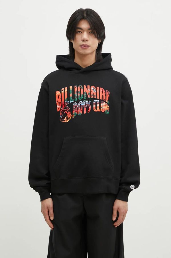 Billionaire Boys Club Pamučna dukserica Billionaire Boys Club Tropical Island Fill Arch Logo Popover za muškarce, boja: crna, s kapuljačom, s tiskom, B24446
