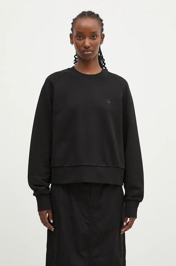 Carhartt WIP Pamučna dukserica Carhartt WIP Colburn Sweat za žene, boja: crna, bez uzorka, I034307.89XX