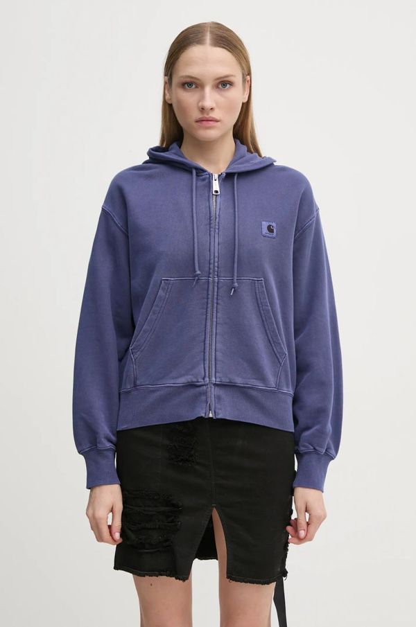 Carhartt WIP Pamučna dukserica Carhartt WIP Hooded Nelson Jacket za žene, boja: ljubičasta, s kapuljačom, s aplikacijom, I033830.2BZGD