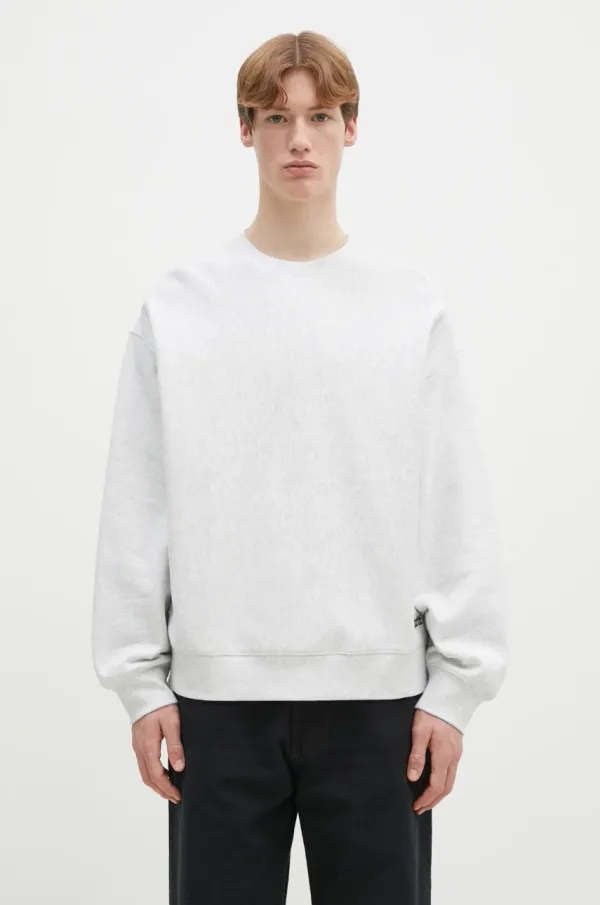 Carhartt WIP Pamučna dukserica Carhartt WIP Label Script Sweat za muškarce, boja: siva, melanž, I034429.482XX