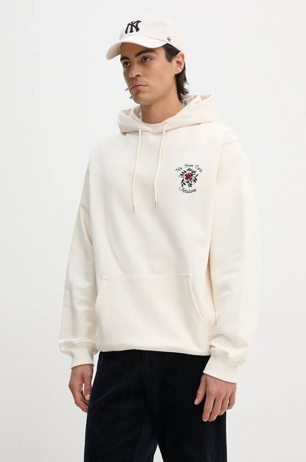 Drôle de Monsieur Pamučna dukserica Drôle de Monsieur Le Hoodie Slogan Fleurs za muškarce, boja: bež, s kapuljačom, s aplikacijom, E.HO169.CO127.CM Le Hoodie Slogan Fle