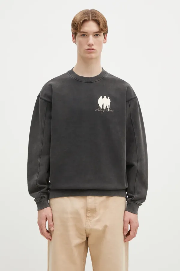 Filling Pieces Pamučna dukserica Filling Pieces boja: crna, s tiskom, 74599870626