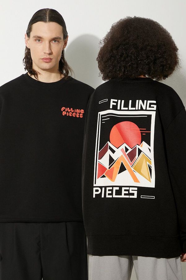 Filling Pieces Pamučna dukserica Filling Pieces Sunset boja: crna, s tiskom, 74517021861