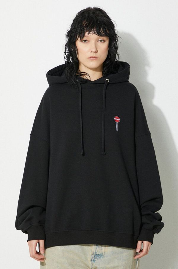 Fiorucci Pamučna dukserica Fiorucci Black Lollipop Patch Hoodie boja: crna, s kapuljačom, s aplikacijom, M01FPSHO092CJ05BK01