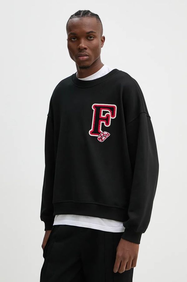 Fiorucci Pamučna dukserica Fiorucci za muškarce, boja: crna, s aplikacijom, U01FMSCR188CJ05BK02