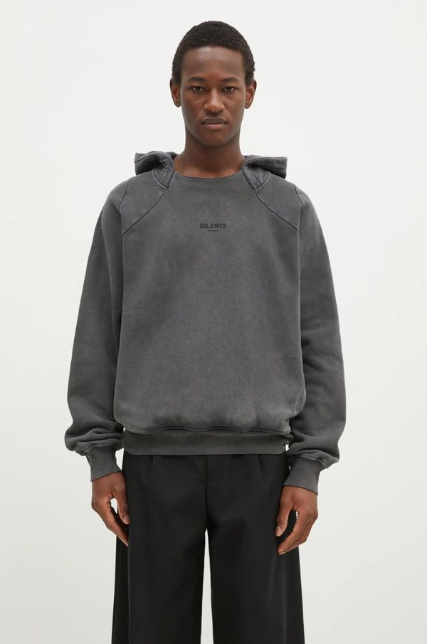 Han Kjøbenhavn Pamučna dukserica Han Kjøbenhavn Raglan za muškarce, boja: siva, s kapuljačom, s tiskom, U-134148